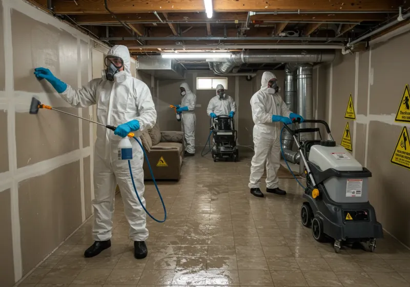 Basement Moisture Removal and Structural Drying process in Moody, AL